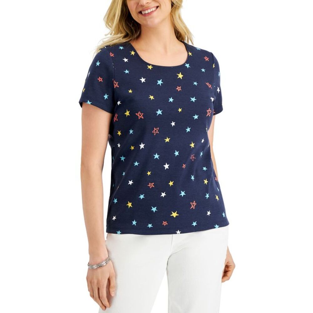 Karen Scott Womens Star Power Tee